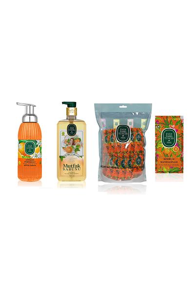 Eyüp Sabri Tuncer Antalya Orange Soap - Eyüp Sabri Tuncer, 500 ml Kitchen Soap, 750 ml Wet Wipes Set of 150