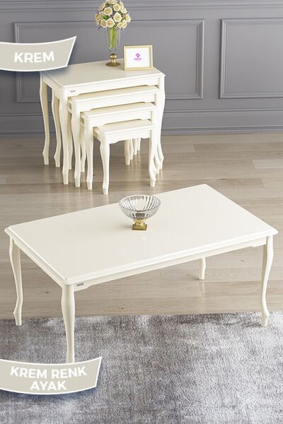 Canisa Roma Serisi, 4lü Zigon Sehpa Takımı Ve Orta Sehpa 1.sınıf Mdf Ve Lake ...