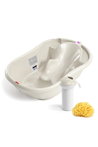 OK Baby Okbaby Onda Banyo Küveti & Splash Bebek Duşu & Doğal Banyo Süngeri No.10 / K. Beyaz