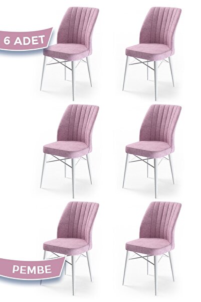 Canisa Concept Flex Serisi 6 Adet Pembe Renk /gürgen Ayaklı 1.sınıf Sandalye ...