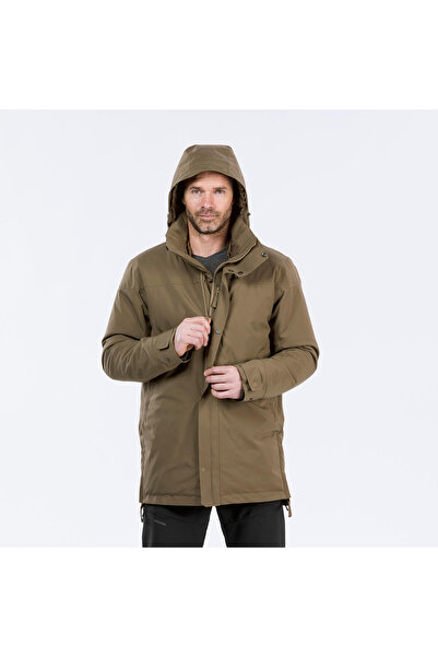 Decathlon Quechua Men's Waterproof Outdoor Parka/Winter Coat - Brown - Sh500 -10 ° C.