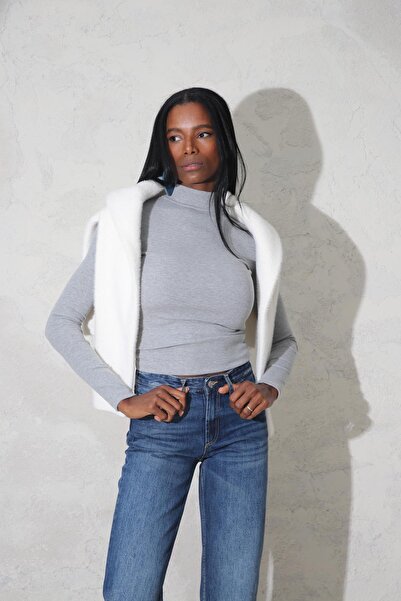 5in1Canpolat Футболка Gri Melanj Soft Touch Bamboo Dik Yaka