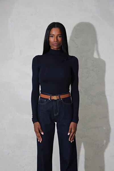 5in1Canpolat Μπλουζάκι με γιακά από μπαμπού με μαλακή αφή Navy Blue