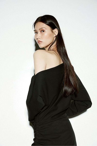 H&M Draped one-shoulder dress