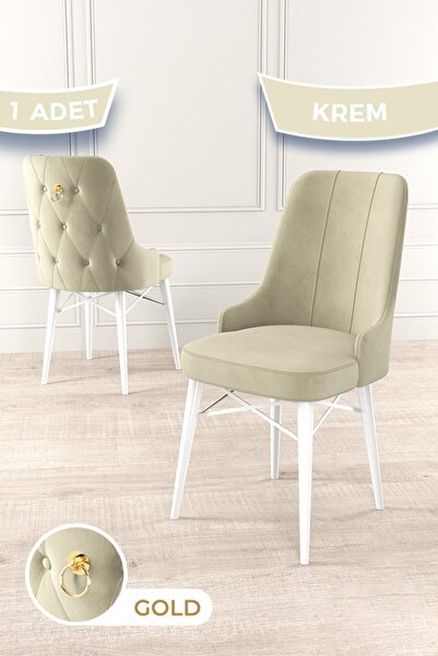 Pare Series Chair, Cream Chair White Hornbeam Leg