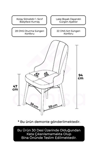 Canisa Pare Serisi, 1.sınıf Babyface Ithal Kumaş Sandalye , Lacivert Sandalye, Beyaz Gürgen Ayak