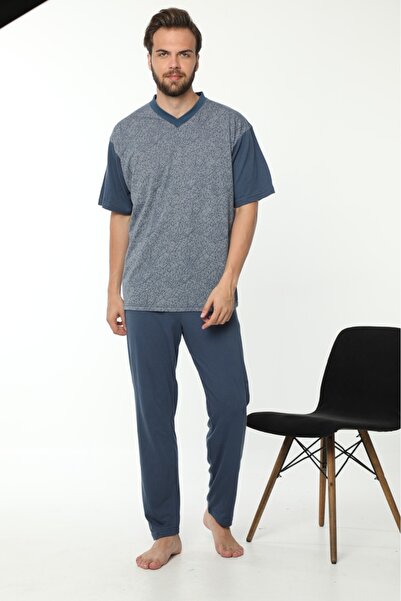 ARMİLLİA DİMODA V-Neck Short Sleeve Men's Pajama Set