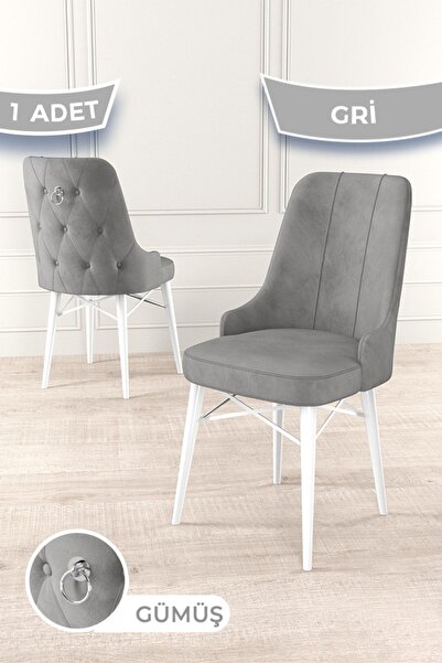 Canisa Concept Pare Serisi, 1.sınıf Babyface Ithal Kumaş, Gri Sandalye, Beyaz...