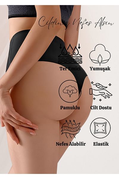 red iç giyim High Waist Cotton Women's Thong 10 Pack