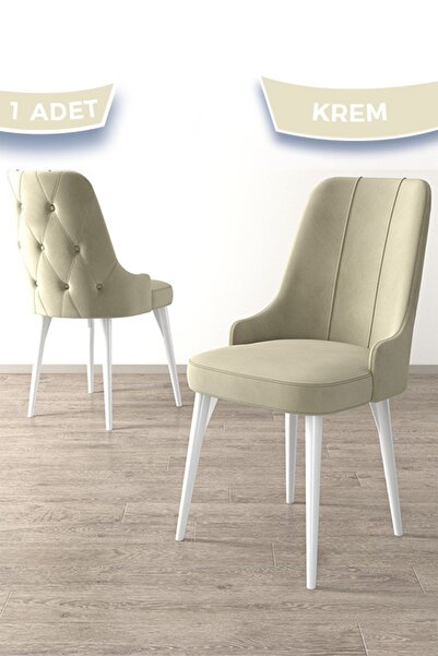 Canisa Maya Serisi 1.sınıf Babyface Ithal Kumaş Sandalye Beyaz Gürgen Ayak 1 ...