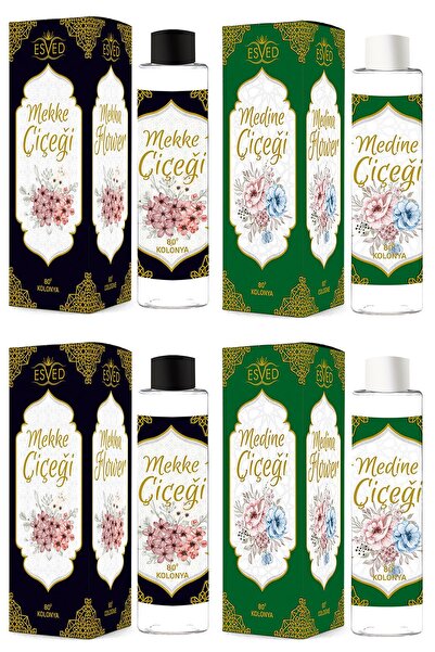 ESVED Mekke Çiçeği Ve Medine Çiçeği Kolonya 400Ml. 80 Derece 4 Adet