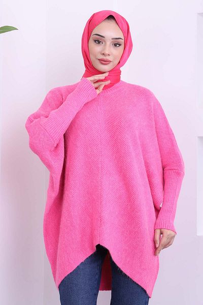 İmajButik Φούξια Casual Πλεκτό Τούνικ