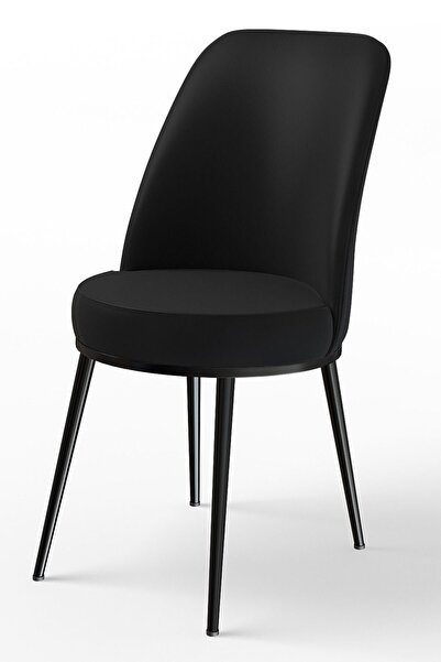 Canisa Concept Nil Serisi 70x110 Sabit Mutfak Masası Takımı Siyah Mermer Desen Masa 4 Siyah Sandalye