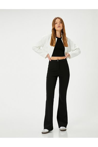 Koton Spanish Leg Trousers Fabric Normal Waist