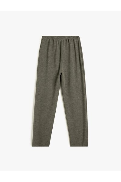 Koton Elastic Waist and Pleat Detailed Basic Trousers