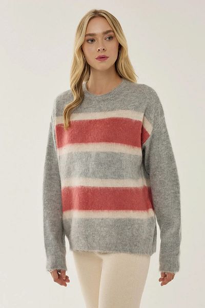 Hiccup Pulover din tricot cu dungi colorate, cu potrivire relaxată