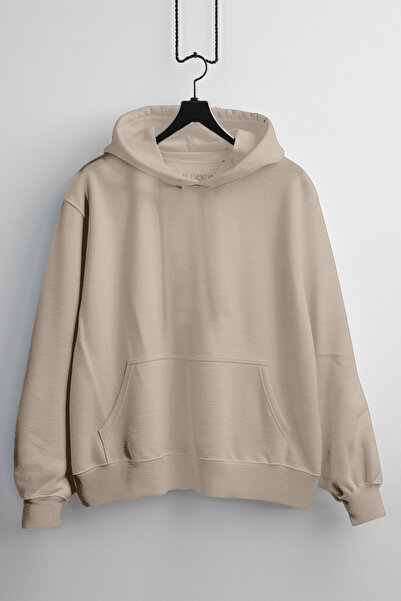 Zestia هودي للجنسين، عادي غير مطبوع، 100% قطن، هودي كريمي رقم:00481