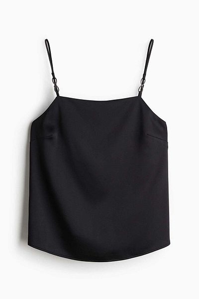 H&M Rhinestone-detail satin strappy top