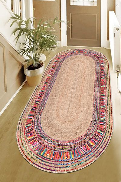 MUA HOME DECOR Straw Pattern Digital Printing Washable Non-Slip Base Thin Living Room Kitchen Balcony Carpet Floor Mat