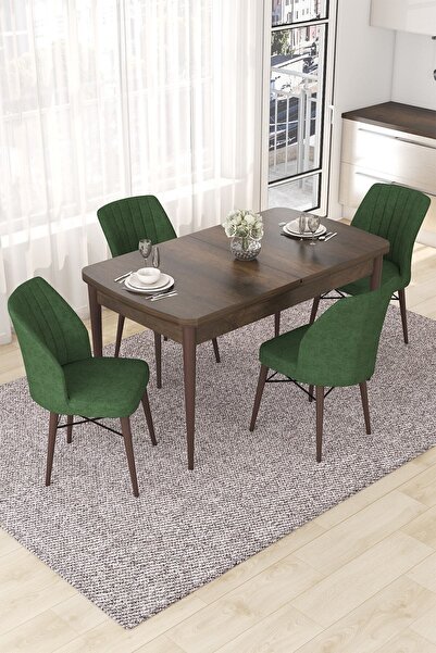 Canisa Concept Nef Serisi 70x114 Açılabilir Mdf Barok Ahşap Desen Masa Takımı...