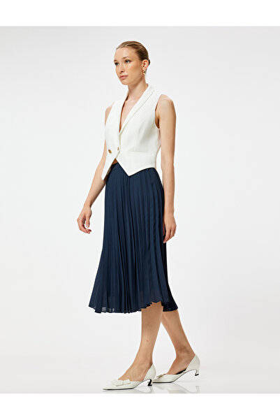 Koton Κανονική μέση μίντι πλισέ φούστα