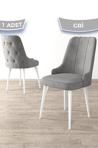 Canisa Concept Enoa Serisi, 1.sınıf Babyface Kumaş, Gri Sandalye, Beyaz Gürge...