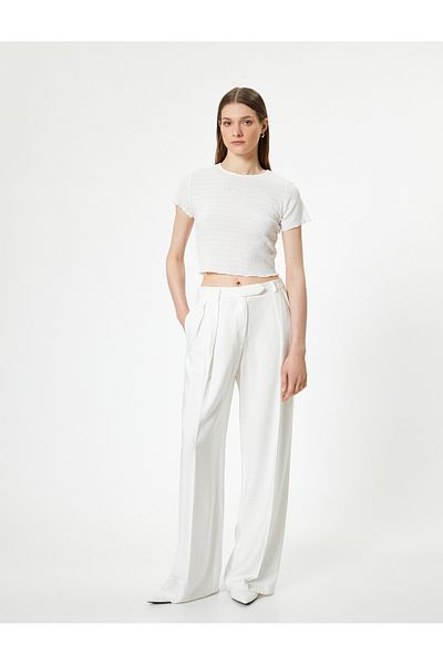 Koton T-Shirt με κοντό μανίκι Crop - Crew Neck