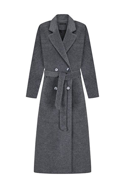 Beauty Omelette Gri İstanbul Alpaka Klasik Palto