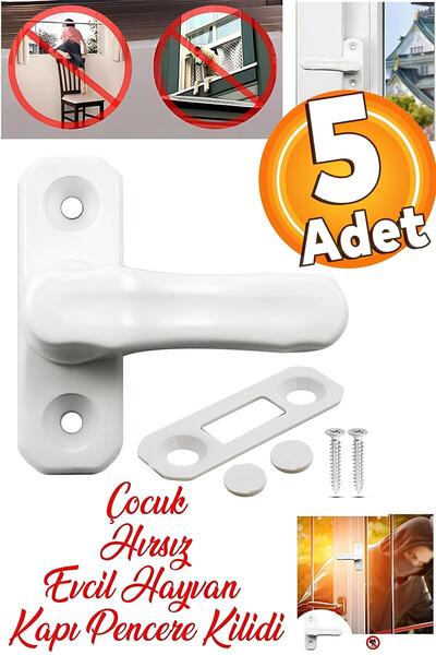 YMK قفل حماية أمان نافذة الباب PVC للأطفال الصغار بيمابين، قفل زجاجي أبيض (5 ...