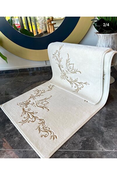 incisecrethome Набір з 2 бавовняних килимків з вишивкою GOLD і GÜMÜŞ