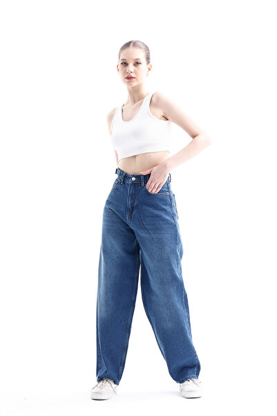 pass&pass 2430 Жіночі джинси-баггі з боковими застібками Джинсові штани