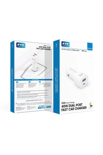 40W PD+Usb Çift Port Araç Şarjı