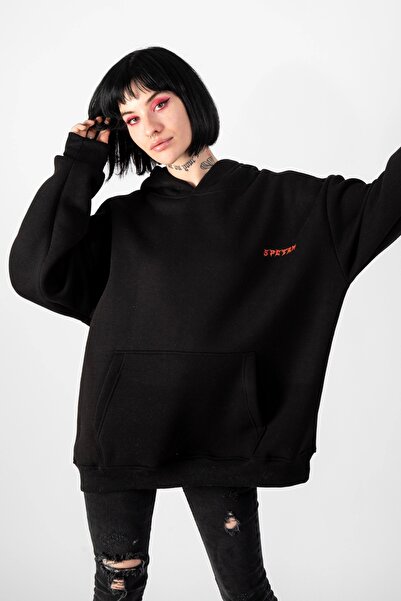 Bak Moda Spectrum Unisex Black Oversize Hoodie - Back Printed