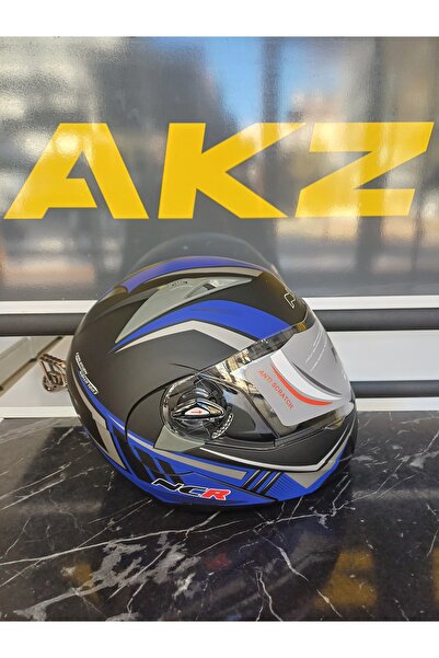 NCR Ncr Çene Açılır Motosiklet Kaskı | Ece Belgeli | Graphic Mavi