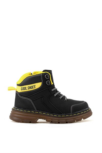 Cool Kids Black Cool Cane Filet Outdoor Boots for Boy