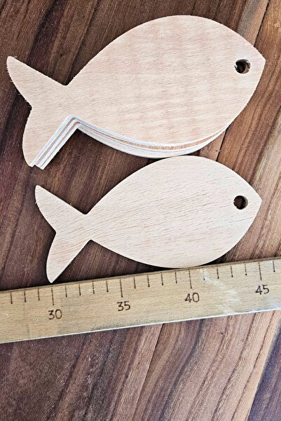 Attolya 4 Adet Ahşap Boyama, Ahşap, Figür Balık, Balık, Boyama Ürünü, Ahşap H...