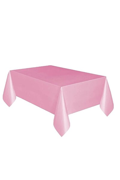 Pembe Masa Örtüsü 135x270 Cm - Plastik Parti Masası Örtüsü | Doğum Günü, Baby Shower, Süsleme