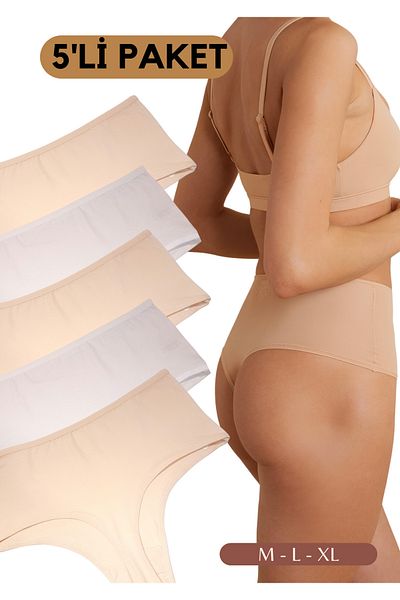 red iç giyim Easy Cotton Trim Highrise High Waist Thong 5 Pack