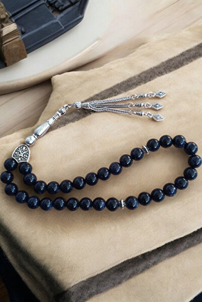 MGA DOĞAL TAŞ Lacivert Yıldız Taşı Tesbih 33' Lük Tesbih Orijinal Doğal Taş B...