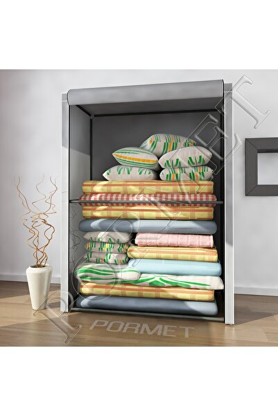 PorBig Güçlendirilmiş Çelik Profilli Yorgan Hurcu, Yüklük Saklama Dolabı, Bez...