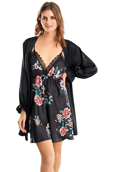 MOONGIRL Black Women's Satin Short Double Suit