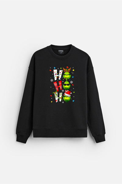 MODA Crăciun Fericit Crăciunul cu imprimeu guler rotund Bumbac fără glugă sup...