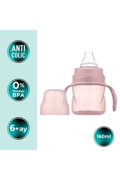 Mamajoo Antikolik Akıtmaz Alıştırma Bardağı 160 ml Powder Pink, 6 Ay+