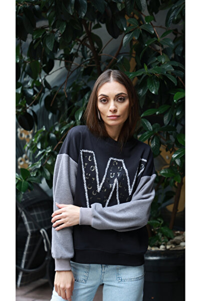 Owut Collection Жіночий принт Детальний реглан рукав Світшот