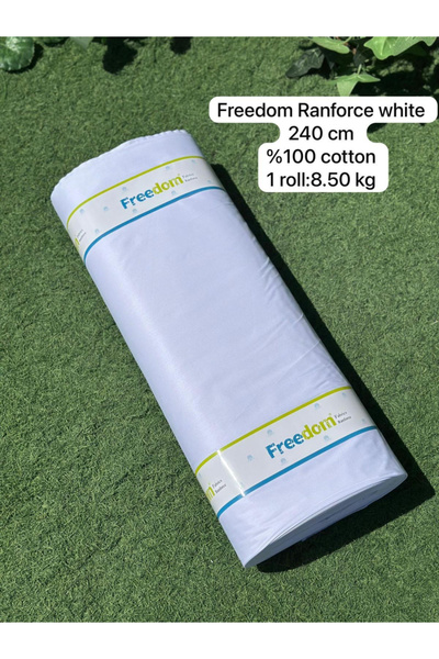 Freedom Düz Beyaz Ranforce Kumaş 1 Top (30 Metre) Kumaş - Nevresimlik Çarşaflık