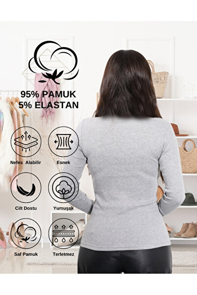 ALYA UNDERWEAR V-Neck Ribbed Lycra Body - Gray Melange