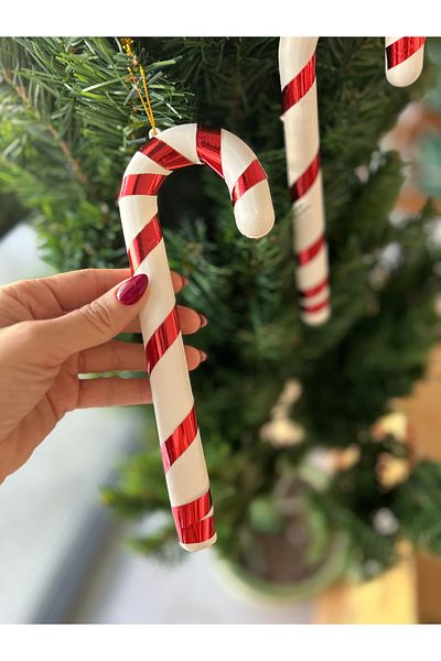 Partifabrik Christmas Tree - Large Size Plastic Walking Stick, Candy Ornament 22 cm 2 Pieces
