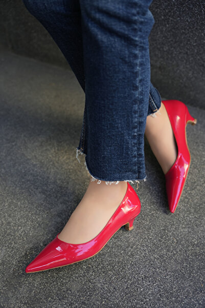 LAMİNTA Cenny Red Pointed Toe 4cm Special Heeled Women's High Heels