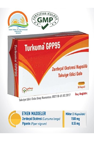 turkuma Gpp95 Zerdeçal Ekstresi Ve Piperin Kapsülü 30 Kapsül