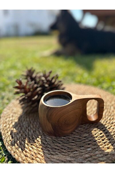GoodieBox Ceviz Ağacından Outdoor Bardak, Kamp Piknik Kupası, Orijinal Kuksa ...